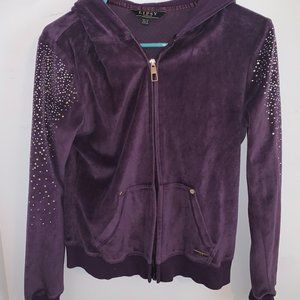 Lipsy London Women Y2K Vintage 90s Original Rhinestone Zip up Jacket